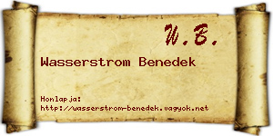 Wasserstrom Benedek névjegykártya